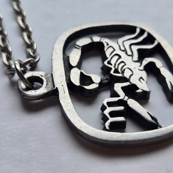 Scorpion Brutalist Zodiac Pewter Pendant TYR SWEDEN - Picture 2 of 6